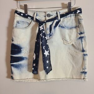 Walk and‎ Talk acid wash jean skirt